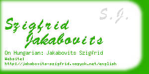 szigfrid jakabovits business card